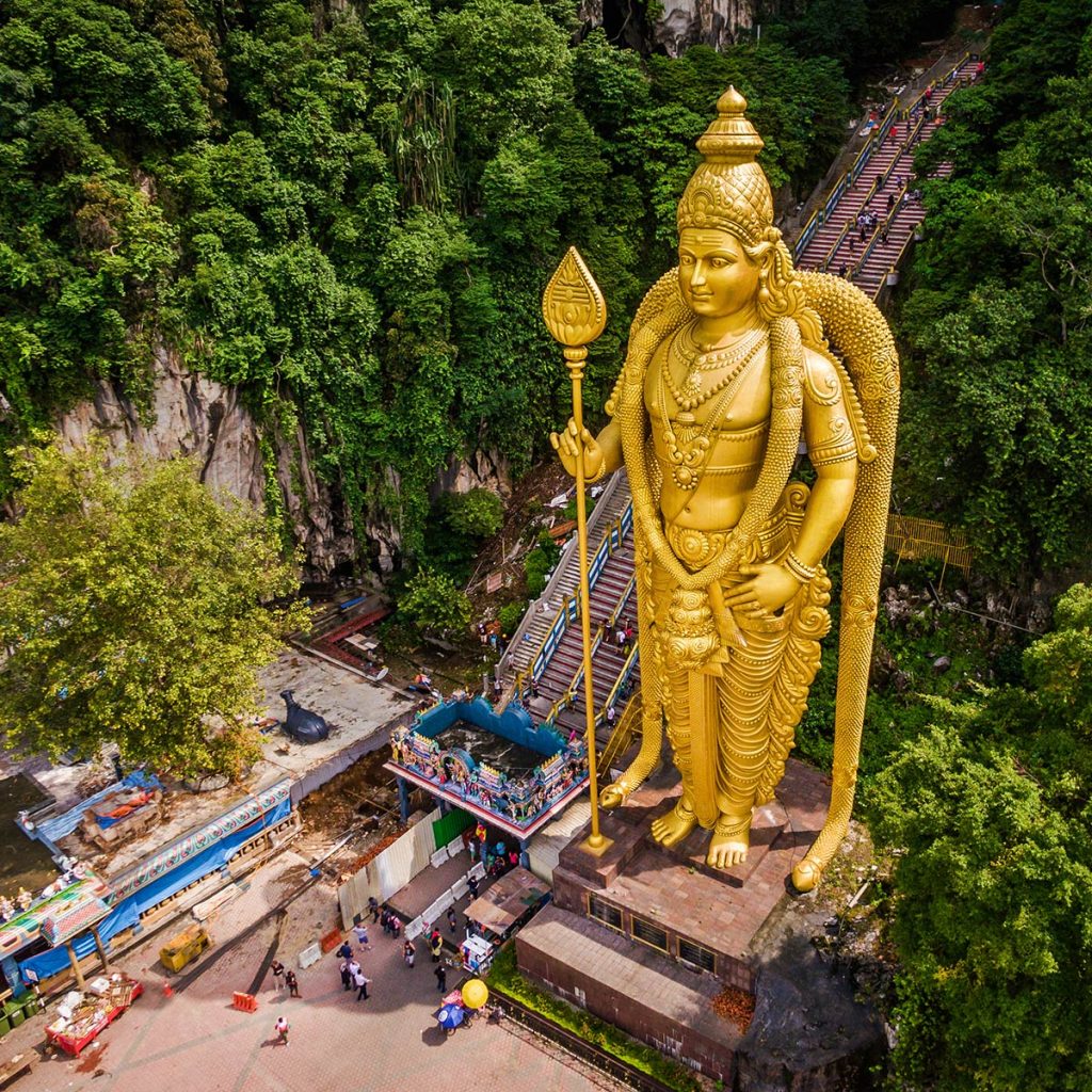 Lord Murugan Statue at entrance to Batu Caves near Kuala Lumpur, Malaysia