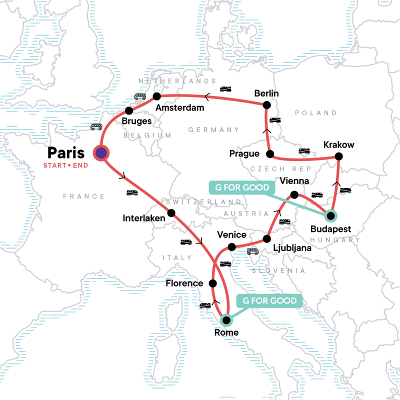 G Adventures Map - European Trail