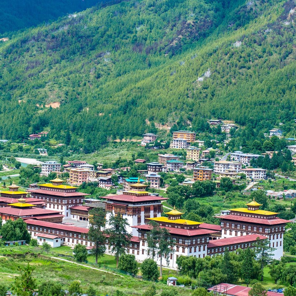 Tashichho Dzong monastery in Thimphu, the capital city of Bhutan