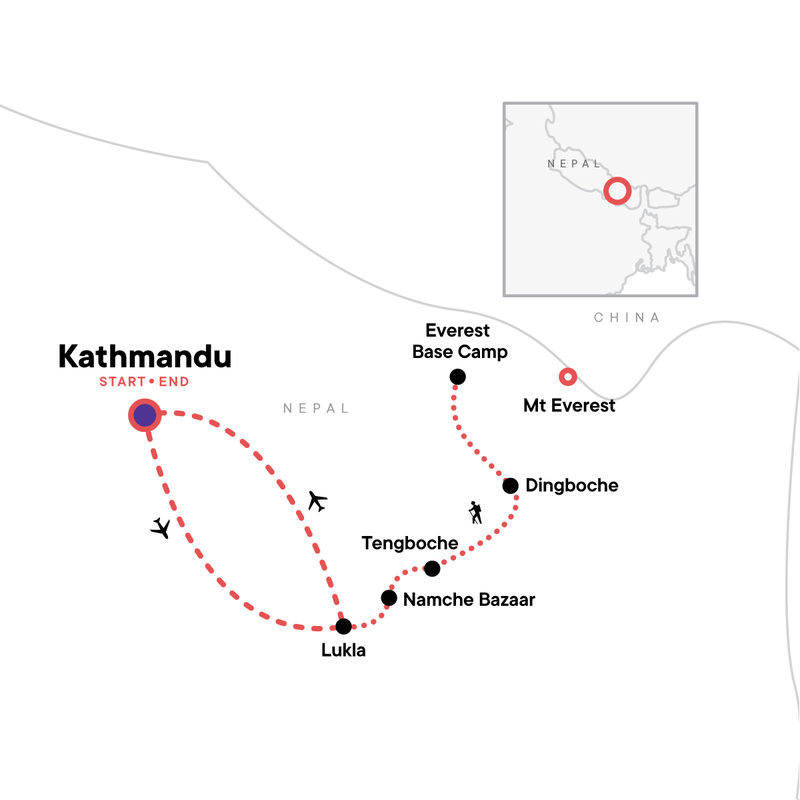 Map of Everest Base Camp Trek