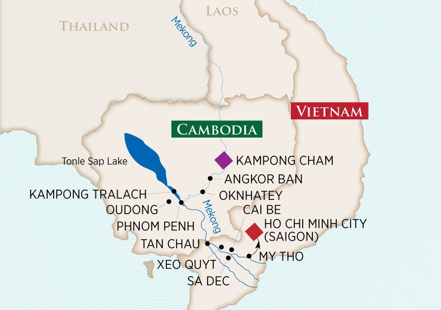 Map of Riches of the Mekong River Cruise