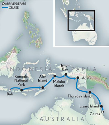 Map of South Pacific Voyage Luxury Expedition